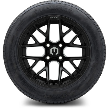 MODZ® 14" Matrix Matte Black Wheels & Street Tires Combo (Arisun Cruze 205/30-14)