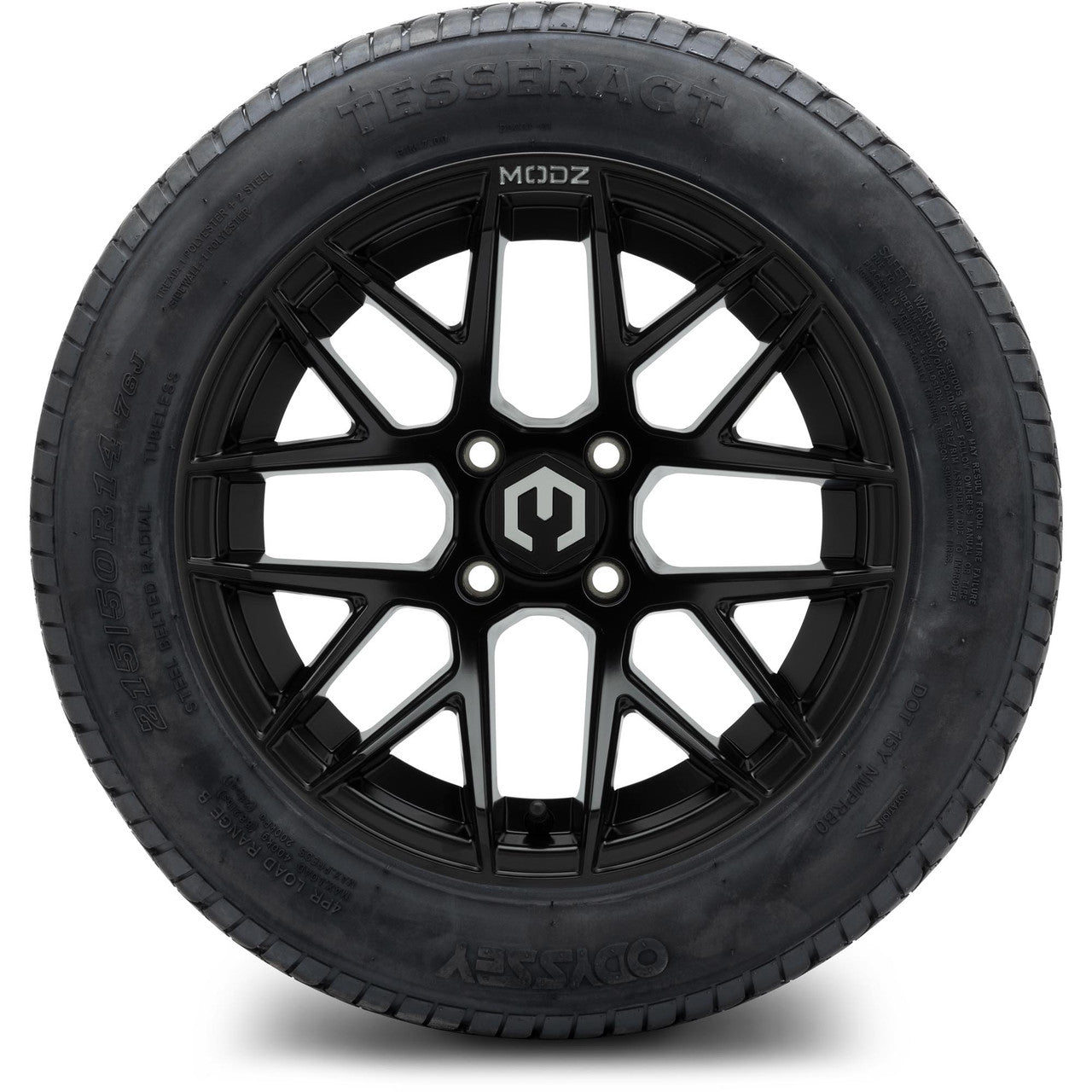 MODZ® 14" Matrix Matte Black Wheels & Street Tires Combo (MODZ Street Fox Radial 23x10-14)
