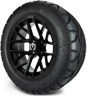MODZ® 14" Matrix Matte Black Wheels & Street Tires Combo (MODZ Street Fox Radial 23x10-14)