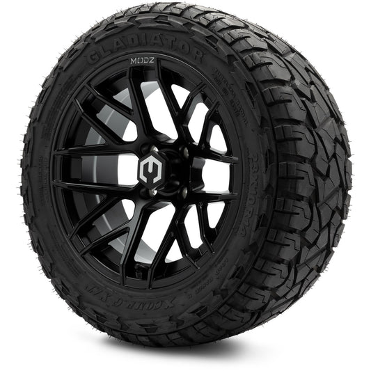 MODZ® 14" Matrix Matte Black Wheels & Off-Road Tires Combo (Xcomp Gladiator 23-10-14 Radial)