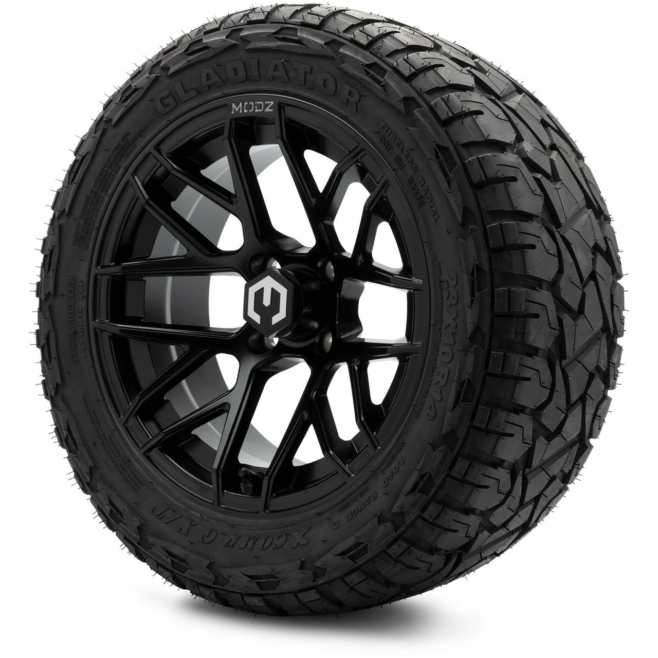 MODZ® 14" Matrix Matte Black Wheels & Off-Road Tires Combo (Arisun X-Armory All-Terrain 23x10-14 Radial)