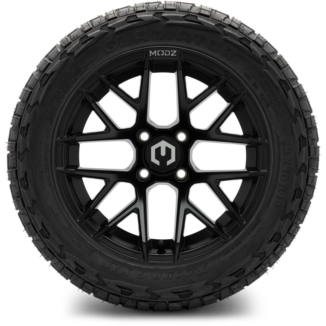 MODZ® 14" Matrix Matte Black Wheels & Off-Road Tires Combo (Arisun X-Trail All-Terrain 23x10-14)