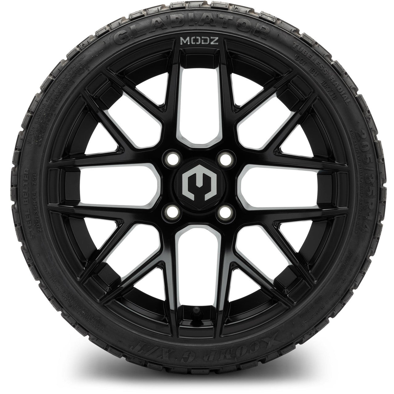MODZ® 14" Matrix Matte Black Wheels & Off-Road Tires Combo (Xcomp Gladiator 23-10-14 Radial)
