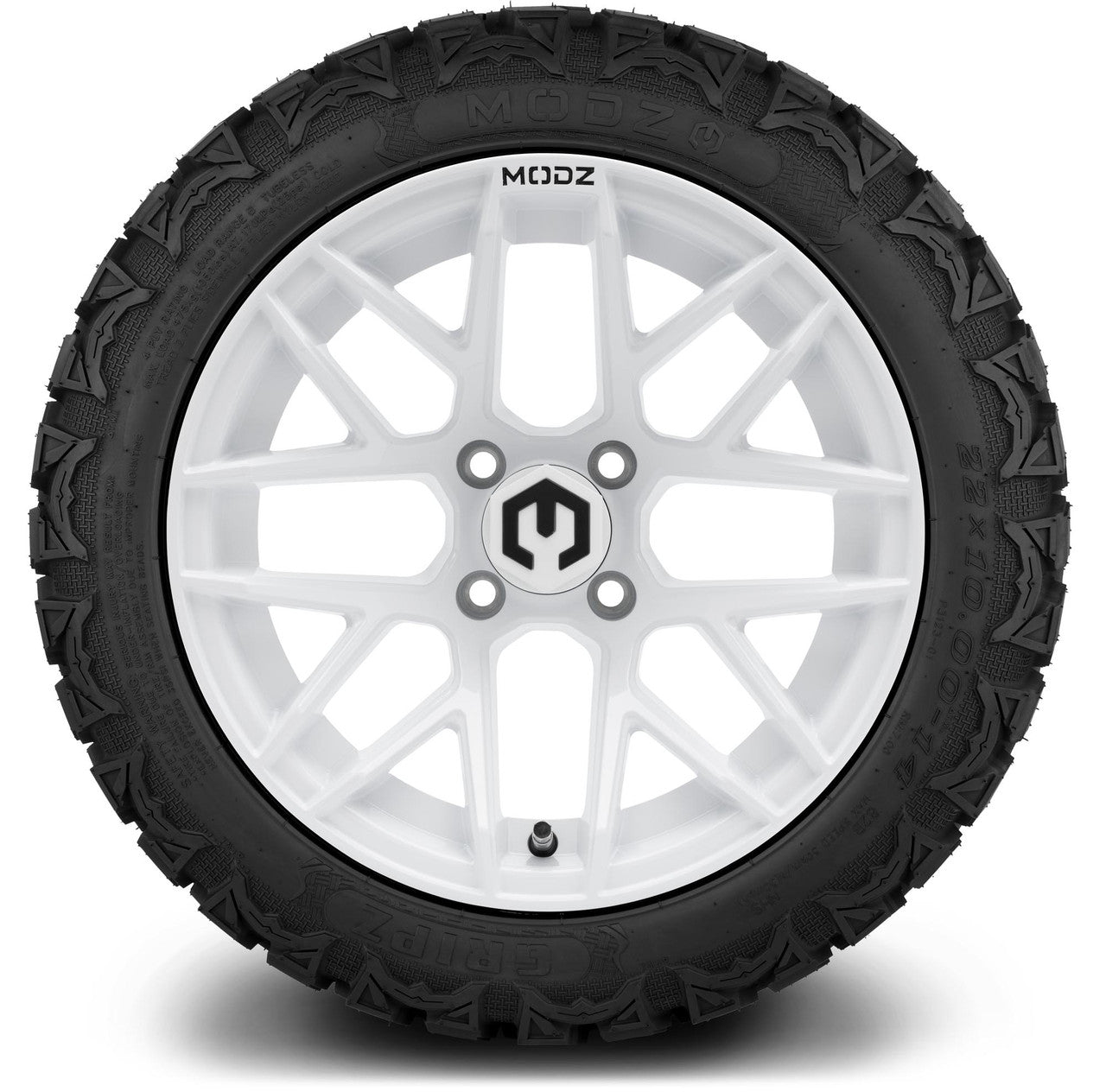 MODZ® 14" Matrix Glossy White Wheels & Off-Road Tires Combo (Xcomp Gladiator 23-10-14 Radial)