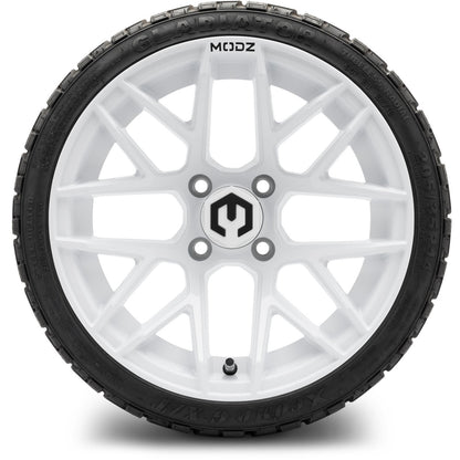 MODZ® 14" Matrix Glossy White Wheels & Off-Road Tires Combo (Arisun X-Trail All-Terrain 23x10-14)