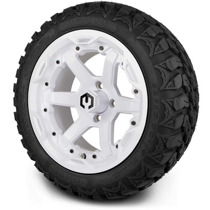 MODZ® 14" Gladiator Glossy White Wheels & Off-Road Tires Combo (Arisun X-Armory All-Terrain 23x10-14 Radial)