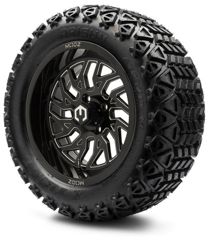 MODZ® 14" Carnage Glossy Black with Ball Mill Wheels & Off-Road Tires Combo (Xcomp Gladiator 23-10-14 Radial)