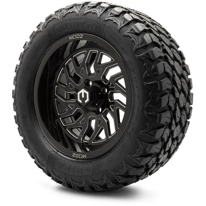 MODZ® 14" Carnage Glossy Black with Ball Mill Wheels & Off-Road Tires Combo (Arisun X-Armory All-Terrain 23x10-14 Radial)