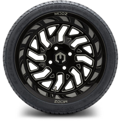 MODZ® 14" Carnage Glossy Black with Ball Mill Wheels & Street Tires Combo (MODZ Street Fox Radial 23x10-14)