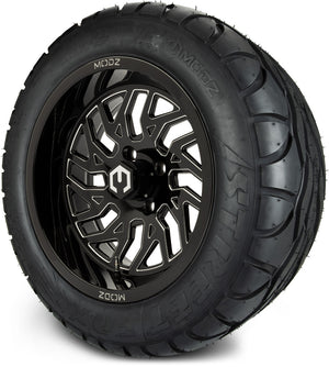MODZ® 14" Carnage Glossy Black with Ball Mill Wheels & Street Tires Combo (MODZ Street Fox Radial 23x10-14)