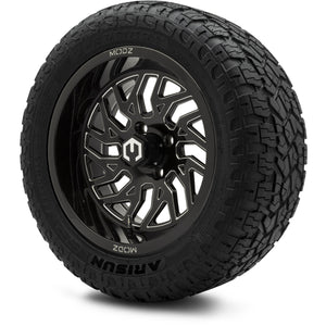 MODZ® 14" Carnage Glossy Black with Ball Mill Wheels & Off-Road Tires Combo (Arisun X-Armory All-Terrain 23x10-14 Radial)