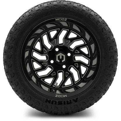 MODZ® 14" Carnage Glossy Black with Ball Mill Wheels & Off-Road Tires Combo (Arisun X-Armory All-Terrain 23x10-14 Radial)