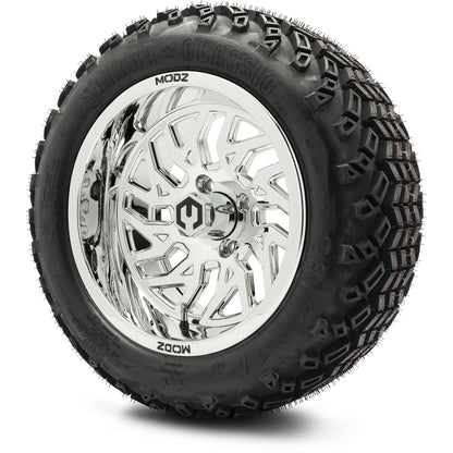MODZ® 14" Carnage Chrome Wheels & Off-Road Tires Combo (Xcomp Gladiator 23-10-14 Radial)