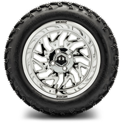 MODZ® 14" Carnage Chrome Wheels & Off-Road Tires Combo (Arisun X-Armory All-Terrain 23x10-14 Radial)