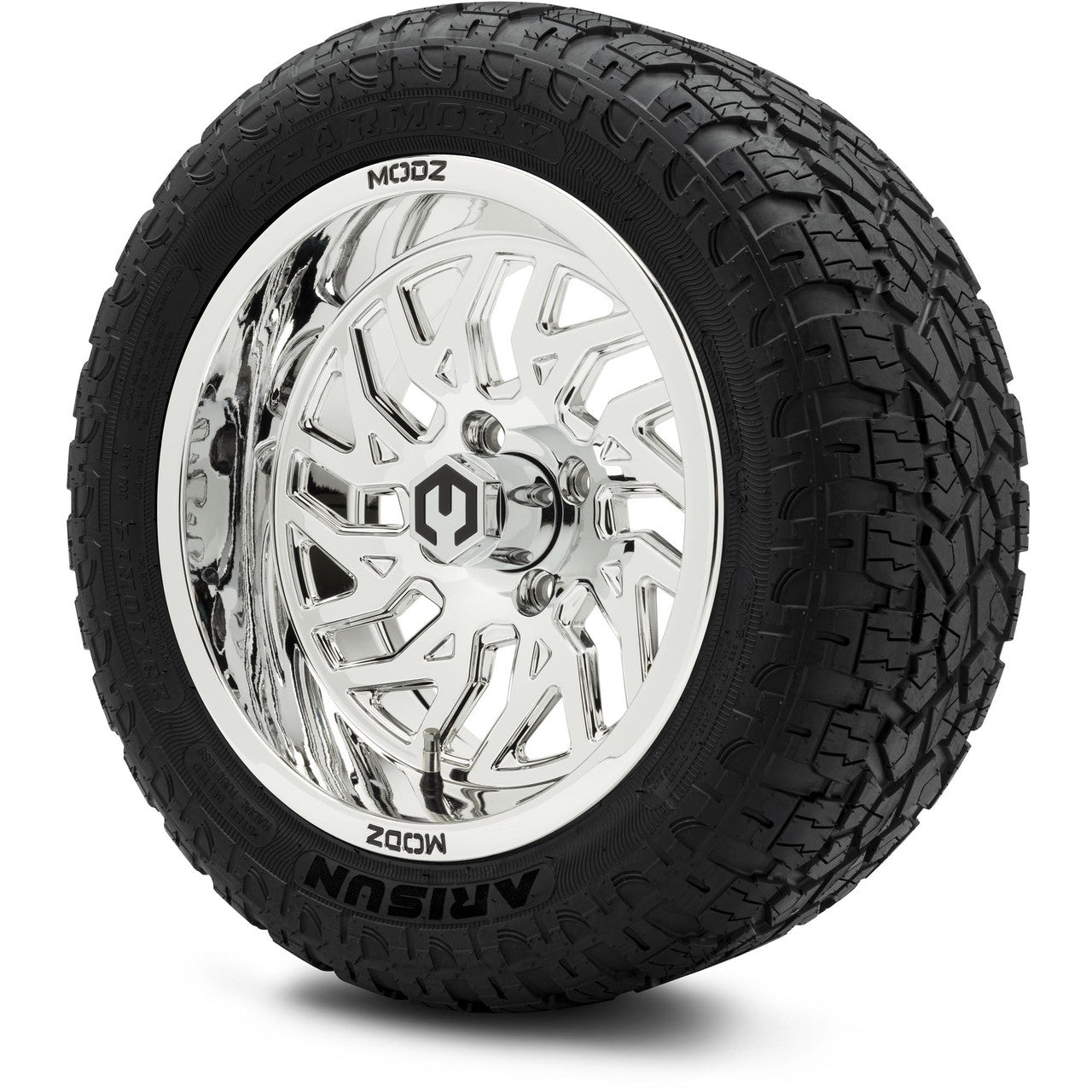 MODZ® 14" Carnage Chrome Wheels & Off-Road Tires Combo (Arisun X-Trail All-Terrain 23x10-14)