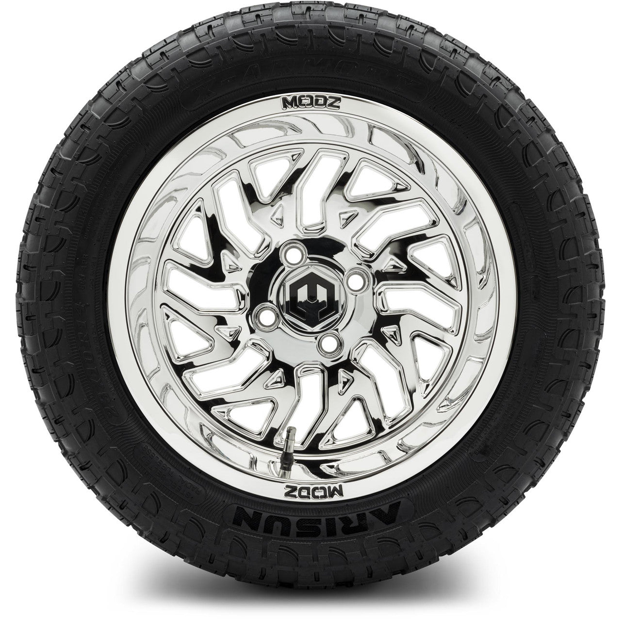 MODZ® 14" Carnage Chrome Wheels & Off-Road Tires Combo (Arisun X-Armory All-Terrain 23x10-14 Radial)