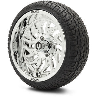 MODZ® 14" Carnage Chrome Wheels & Street Tires Combo (Arisun X-Sport 205/30-14)