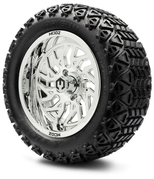 MODZ® 14" Carnage Chrome Wheels & Off-Road Tires Combo (Arisun X-Trail All-Terrain 23x10-14)