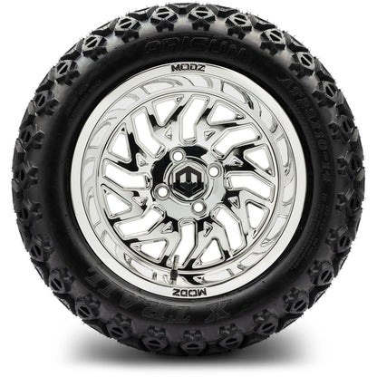 MODZ® 14" Carnage Chrome Wheels & Off-Road Tires Combo (Arisun X-Trail All-Terrain 23x10-14)