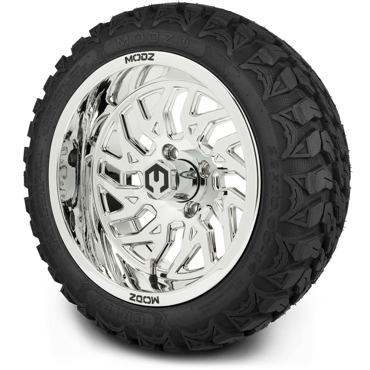 MODZ® 14" Carnage Chrome Wheels & Off-Road Tires Combo (Arisun X-Armory All-Terrain 23x10-14 Radial)