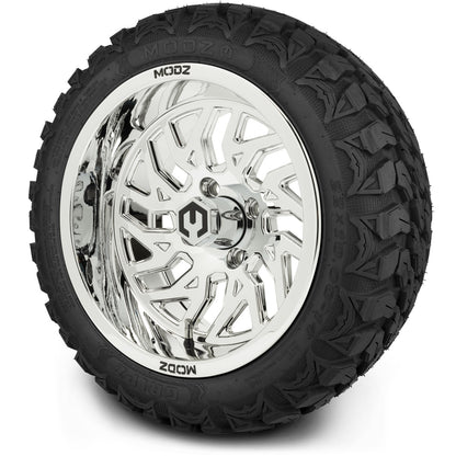 MODZ® 14" Carnage Chrome Wheels & Off-Road Tires Combo (Arisun X-Armory All-Terrain 23x10-14 Radial)