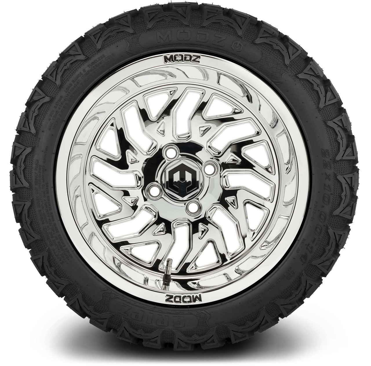 MODZ® 14" Carnage Chrome Wheels & Off-Road Tires Combo (Xcomp Gladiator 23-10-14 Radial)