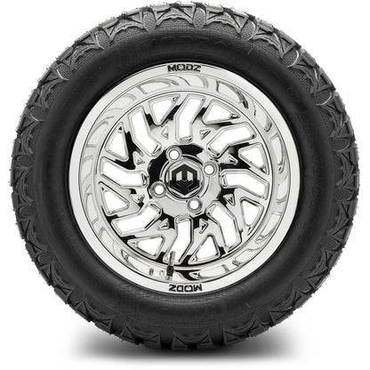 MODZ® 14" Carnage Chrome Wheels & Off-Road Tires Combo (Arisun X-Armory All-Terrain 23x10-14 Radial)