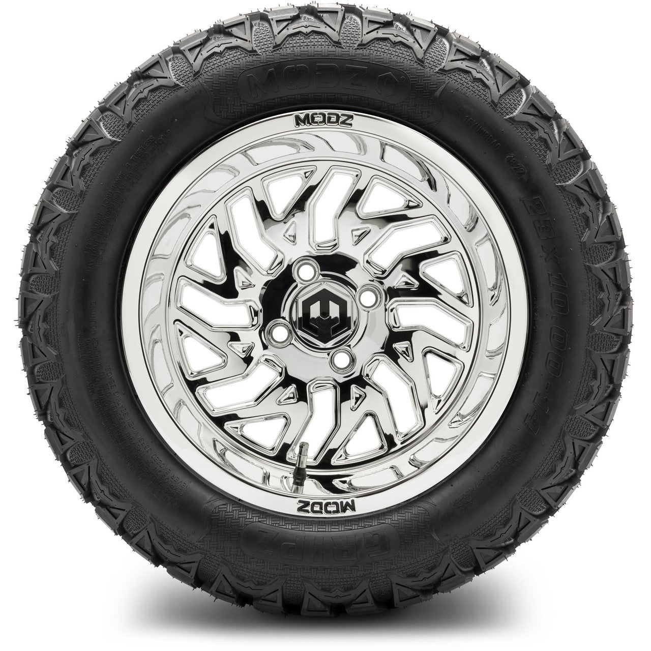 MODZ® 14" Carnage Chrome Wheels & Off-Road Tires Combo (Xcomp Gladiator 23-10-14 Radial)
