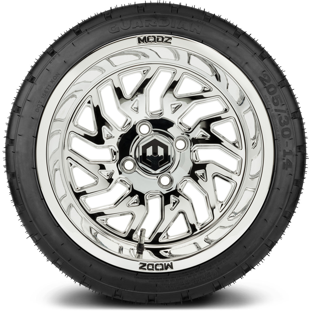 MODZ® 14" Carnage Chrome Wheels & Street Tires Combo (MODZ Street Fox Radial 23x10-14)