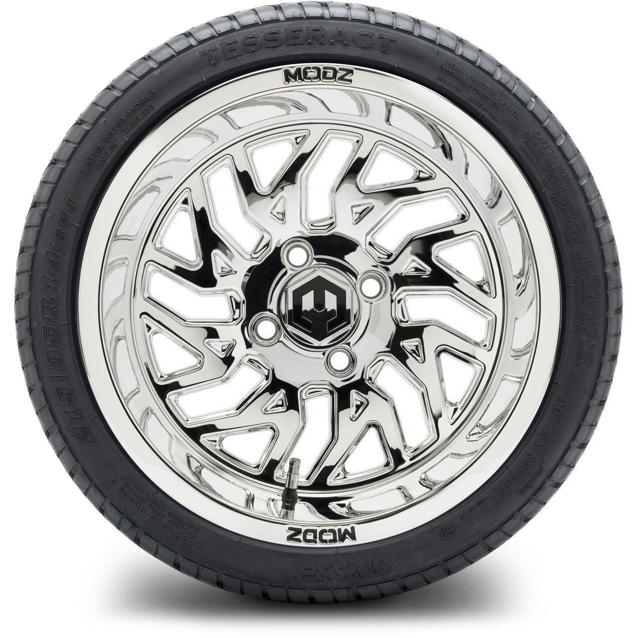 MODZ® 14" Carnage Chrome Wheels & Street Tires Combo (Arisun Cruze 205/30-14)