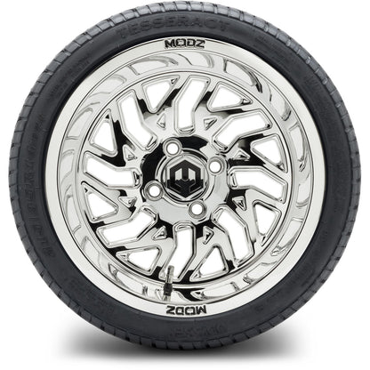 MODZ® 14" Carnage Chrome Wheels & Street Tires Combo (MODZ Street Fox Radial 23x10-14)