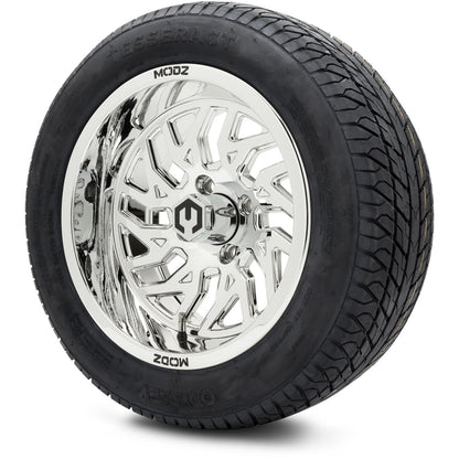 MODZ® 14" Carnage Chrome Wheels & Street Tires Combo (MODZ Street Fox Radial 205/40-14)