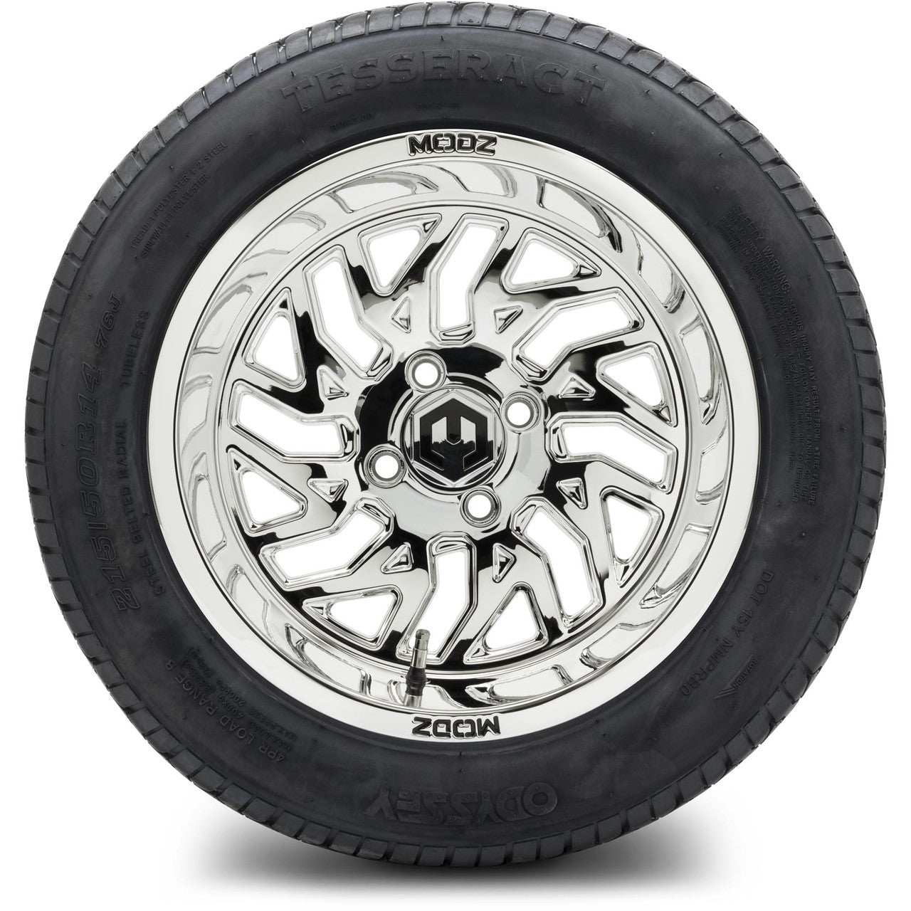 MODZ® 14" Carnage Chrome Wheels & Street Tires Combo (MODZ Street Fox Radial 205/40-14)