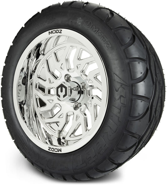MODZ® 14" Carnage Chrome Wheels & Street Tires Combo (MODZ Street Fox Radial 23x10-14)