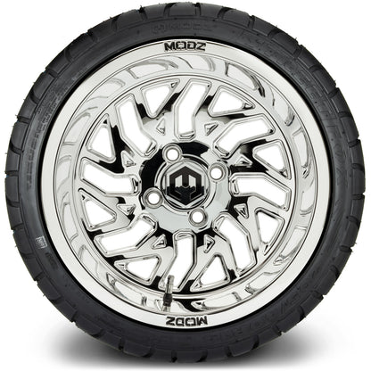 MODZ® 14" Carnage Chrome Wheels & Street Tires Combo (MODZ Street Fox Radial 23x10-14)