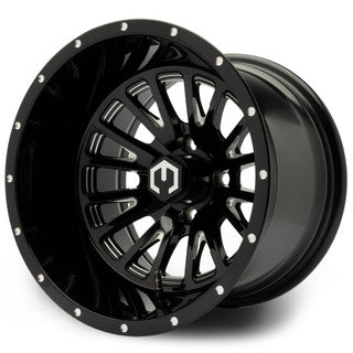 MODZ® 14" Assassin Glossy Black with Ball Mill Wheels & Off-Road Tires Combo (MODZ Gripz 23x10-14)