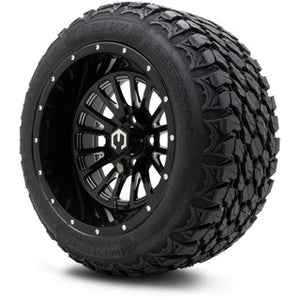 MODZ® 14" Assassin Glossy Black with Ball Mill Wheels & Off-Road Tires Combo (MODZ Gripz 23x10-14)