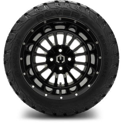 MODZ® 14" Assassin Glossy Black with Ball Mill Wheels & Off-Road Tires Combo (MODZ Roverz 23x10.50-14)
