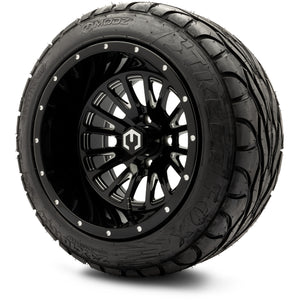 MODZ® 14" Assassin Glossy Black with Ball Mill Wheels & Street Tires Combo (MODZ Street Fox Radial 23x10-14)