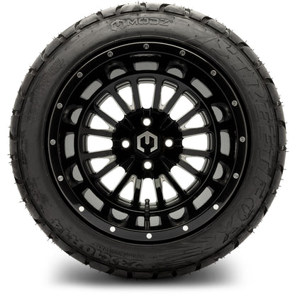 MODZ® 14" Assassin Glossy Black with Ball Mill Wheels & Street Tires Combo (MODZ Street Fox Radial 23x10-14)