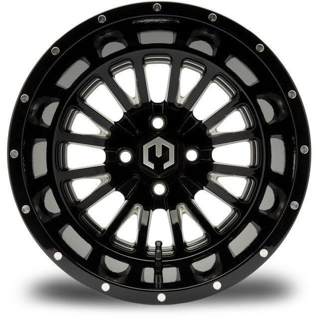 MODZ® 14" Assassin Glossy Black with Ball Mill Wheels & Off-Road Tires Combo (Arisun X-Armory Steel Belted Radial 23x10-R14)