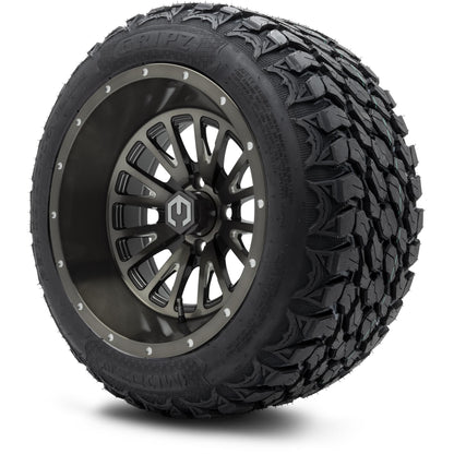 MODZ® 14" Mayhem Brushed Gunmetal with Ball Mill Wheels & Off-Road Tires Combo (MODZ Gripz 23x10-14)