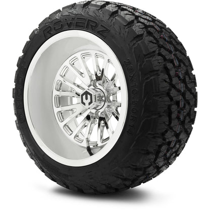 MODZ® 14" Assassin Chrome Wheels & Off-Road Tires Combo (Arisun X-Armory Steel Belted Radial 23x10-R14)