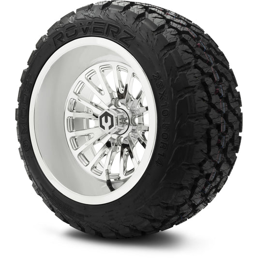 MODZ® 14" Assassin Chrome Wheels & Off-Road Tires Combo (MODZ Roverz 23x10.50-14)