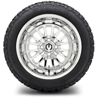 MODZ® 14" Assassin Chrome Wheels & Off-Road Tires Combo (Arisun X-Armory Steel Belted Radial 23x10-R14)