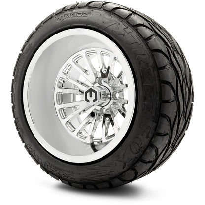 MODZ® 14" Assassin Chrome  Wheels & Street Tires Combo (MODZ Street Fox Radial 23x10-14)