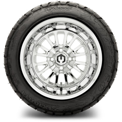 MODZ® 14" Assassin Chrome  Wheels & Street Tires Combo (MODZ Street Fox Radial 23x10-14)