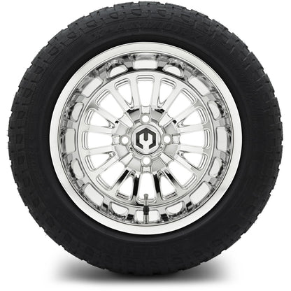 MODZ® 14" Assassin Chrome Wheels & Off-Road Tires Combo (Arisun X-Armory Steel Belted Radial 23x10-R14)