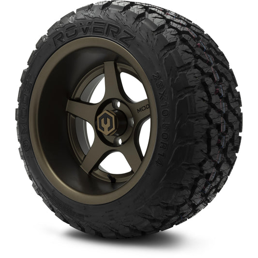 MODZ® 14" Maverick Matte Bronze Wheels & Off-Road Tires Combo (MODZ Roverz 23x10.50-14)