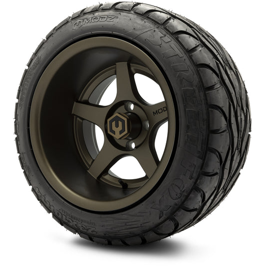 MODZ® 14" Maverick Matte Bronze Wheels & Street Tires Combo (MODZ Street Fox Radial 23x10-14)